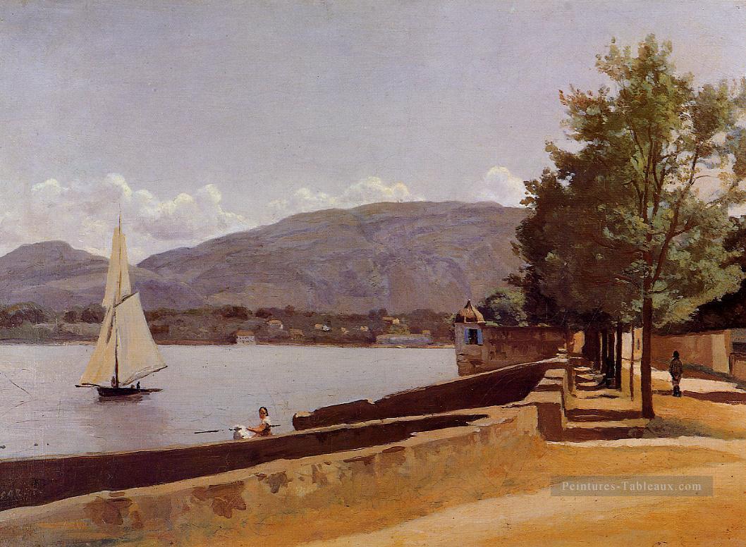Le Quai des Paquis à Genève plein air romantisme Jean Baptiste Camille Corot Peintures à l'huile